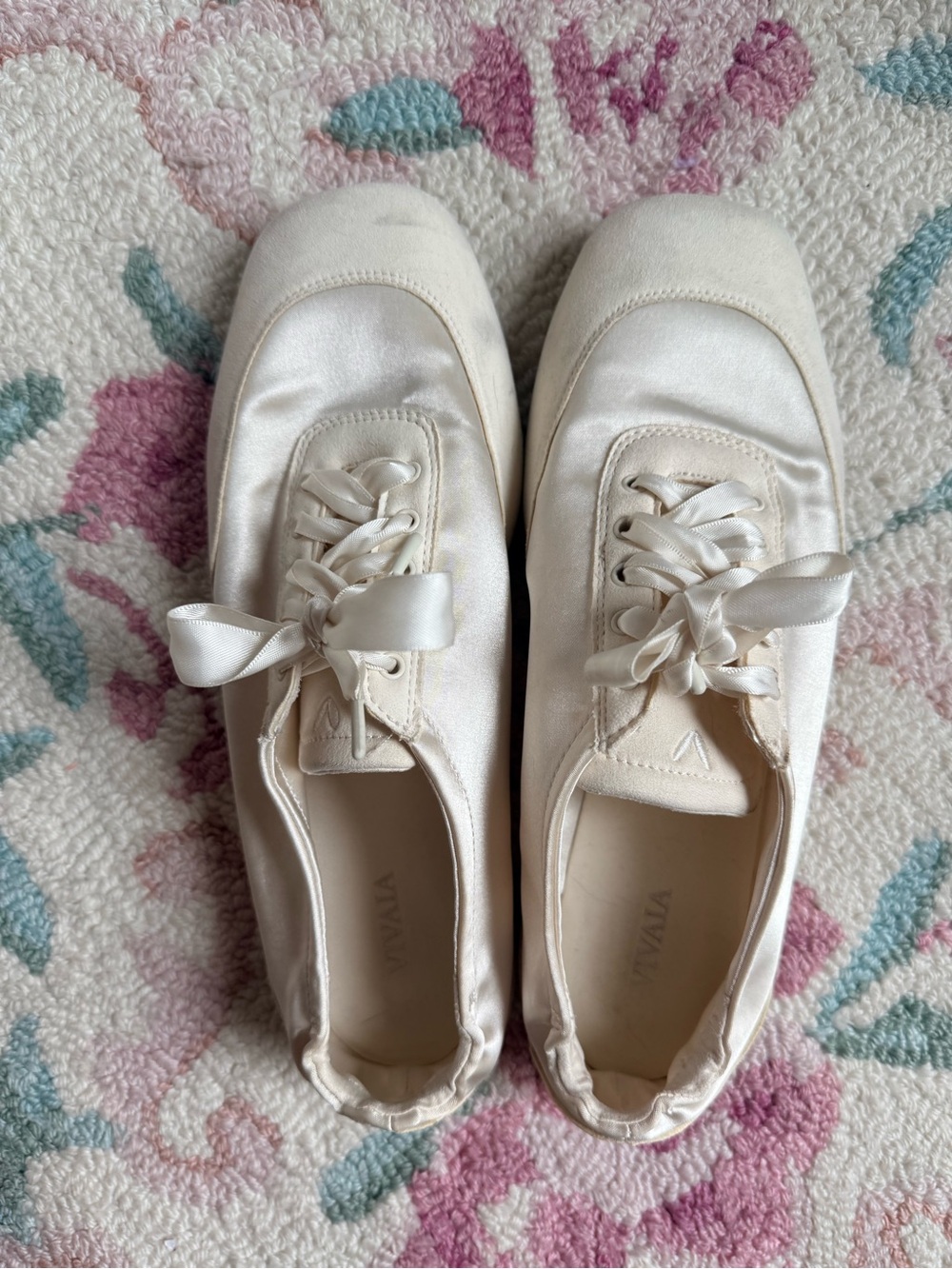 Vivaia Square-Toe Lace-Up Satin Sneakerina (Cristina) US 9
